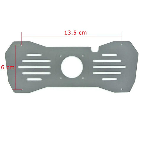 Rear View Mirror Metal Back Plate Panel With 13.5 By 6 Cm Screw Spacing, Dash Cam Mount Arm, Black Finish, Durable, Easy Install