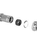 Exploded view of Long Pattern Compression Coupling for 1 Inch IPS Galvanized Steel, 4 3/8 Inch Length, No Sweat Pipe Connector parts