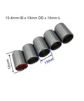 Motorbike Engine Cylinder Head Dowel Pin Set 5 Pcs 10.4x13x18mm Steel arranged in a row
