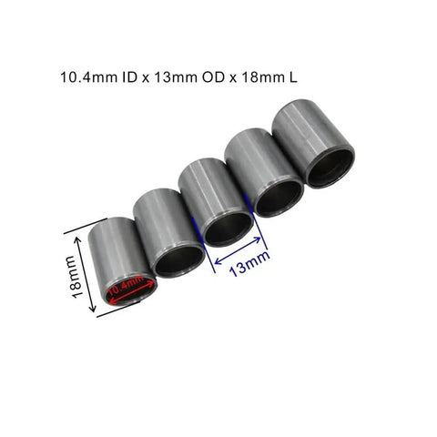 Motorbike Engine Cylinder Head Dowel Pin Set 5 Pcs 10.4x13x18mm Steel arranged in a row