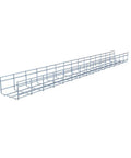 Wire Mesh Cable Tray 2-Pack, Electro Zinc Plated Silver Steel, Cuttable Metal Cable Tray For Cable Management side view.