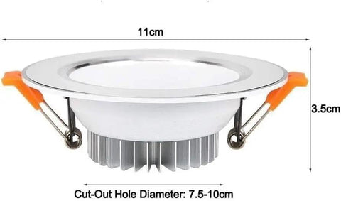 WKNHHL Recessed Lighting Housing Trim Kits Round Led Downlight Recessed for Ceiling Household Decor, 11cm diameter.