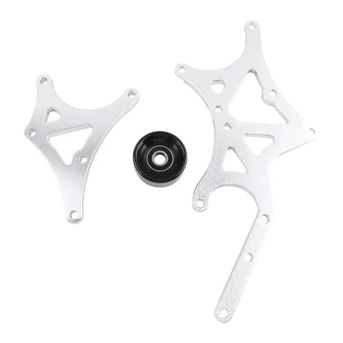 Beefed Up Transmission And Engine Mount Bracket Kit For Driver Side Alternator And Power Steering Pump Bolt On Replacement Fits Truck And SUV 1999 2014 LS Series Engines Suitable For Many LS Vehicles, aluminum bracket and pulley