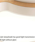 Close-up of acrylic lampshade on Slick LED Ceiling Light With Dimmable Modern Flush Mount Energy Saving Three Color Temperatures For Kitchen Bathroom Study And Tea Rooms Easy Install Gray 52cm