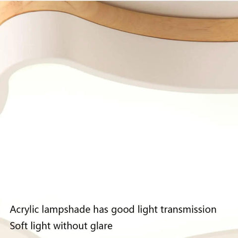 Close-up of acrylic lampshade on Slick LED Ceiling Light With Dimmable Modern Flush Mount Energy Saving Three Color Temperatures For Kitchen Bathroom Study And Tea Rooms Easy Install Gray 52cm