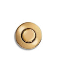 French Gold Decorative Air Switch Button Cap for Dual Outlet Garbage Disposal Kit, sleek design, top view.