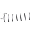 40 Piece 3x20mm DIY Short Drive Shafts For RC Robots And Micro Cars Kit, aluminum alloy, 2x0.3 cm dimensions, top view