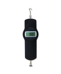 Push And Pull Tester Digital Force Gauge Dynamometer For Lab Tension And Compression, Rock Solid Accuracy One Percent, High Sensitivity 50N Capacity, Portable Handheld Or Benchtop Setup For Reliable Load Measurements. black digital force gauge with hook and compression tip