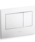 K-8857-0 Bevel Toilet Fitting White For In Wall Tank And Carrier System Large Flush Actuator Plate Opening Dual Flush 0.8 Or 1.6 GPF Water Sense Compliant No Fuss Access To Inner Tank