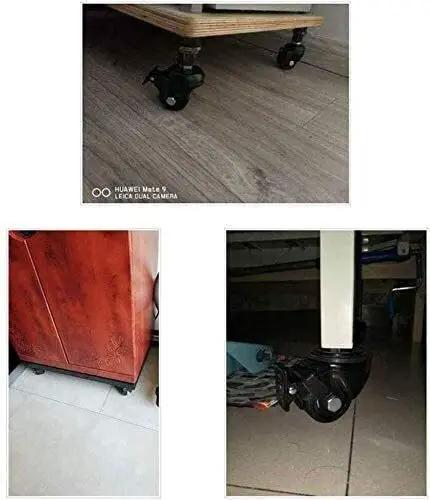 Heavy Duty Swivel Casters With Lock Brake Smooth Rolling Nylon Furniture Wheels 360 Degree Universal Caster Kit For Quiet Home Beast Mode Heavy Load Pack Of Four Two Point Five Inch wheels under furniture on tile and wood floors.