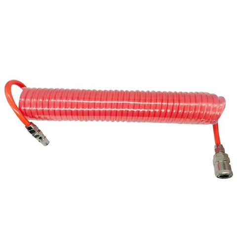 Seamless Install PU Air Compressor Hose Tube Flexible Spiral Pneumatic Tubing Orange Heavy Duty with quick connect fitting