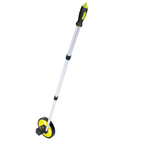 Heavy Duty Six Inch Measuring Wheel With Five Digit Counter And Adjustable Telescoping Handle Smooth Rolling Hi Viz Yellow Build Rock Solid Gear Driven Design Built Tough For Indoor Tile And Outdoor Yards