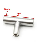 Stainless Steel T Type Drawer Cabinet Wardrobe Door Pull Handle 2 To 14 Inch Silver Bar Hardware For Kitchen Cupboard Bathroom