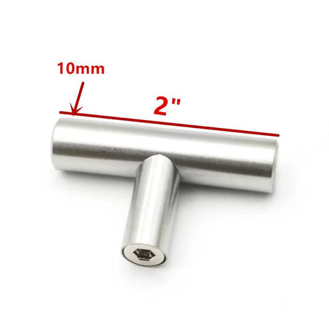 Stainless Steel T Type Drawer Cabinet Wardrobe Door Pull Handle 2 To 14 Inch Silver Bar Hardware For Kitchen Cupboard Bathroom