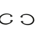 Close-up of two carbon steel snap rings from the 535 Piece C Clip Snap Ring Kit M8 To M24 Internal External Retaining Rings