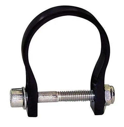 Black modular rollbar clamp from BadAss Quick Release Fire Extinguisher Mount Bundle, sized at 3.25 inches for secure mounting.