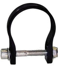 Quick Release Fire Extinguisher Mount With 3.25 Inch Tube Fitment And Two 1.75 Inch Rollbar Strap Clamps In Matte Black for secure installation.