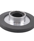Electromagnetic brake disc assembly with black friction surface and metal hub, 150mm diameter for YEJ132 base
