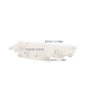 White Adjustable Bed Rail Brackets For Home Beds, Drop Down Safety Rails, 32cm aluminum hardware shown with dimensions