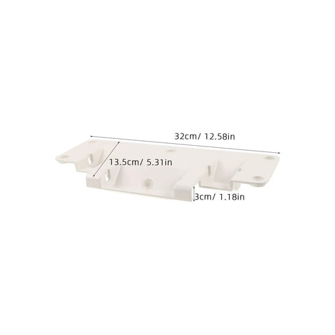 White Adjustable Bed Rail Brackets For Home Beds, Drop Down Safety Rails, 32cm aluminum hardware shown with dimensions