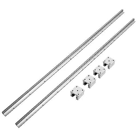 SBR20 1500mm Linear Guide Rail Kit With 4 SBR20UU Bearing Blocks for CNC Machines and Automated Equipment, chrome plated steel