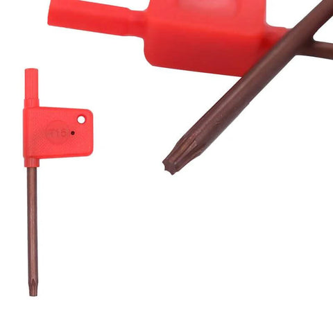 Side view of red indexable lathe turning tool holder with 45 degree chamfer and carbide insert