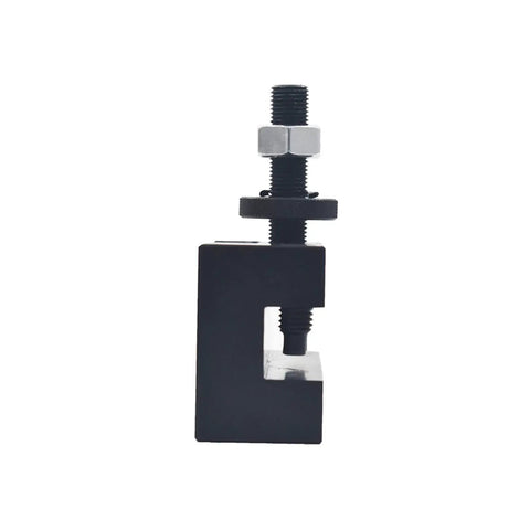 Rock Solid Heavy Duty Quick Change Lathe Tool Holder For Mini And Cnc Metal Lathes featuring a tight grip mechanism and solid steel construction.