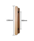 Solid Wood Door Handle For Glass And Wooden Doors Push Pull Style With Smooth Grip Anti Corrosion Finish shown in two lengths