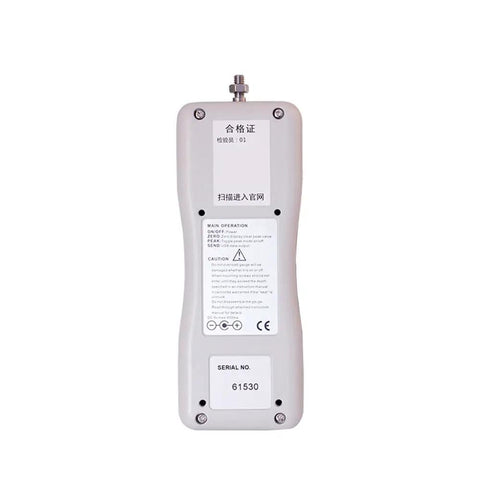 Digital Push And Pull Force Tester With Peak Hold And High Resolution Sensor Dynamometer For Compression And Tension 1000N Capacity Top Notch Accuracy For Material Testing, rear view