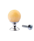 Slick Crystal Sphere Drawer Knobs Plus Heavy Duty Cabinet Grips For Smooth Operation Kitchen Cabinets And Closet Pulls Top Shelf Nifty Hardware Set Of Two, yellow crystal knob with chrome base and screw.