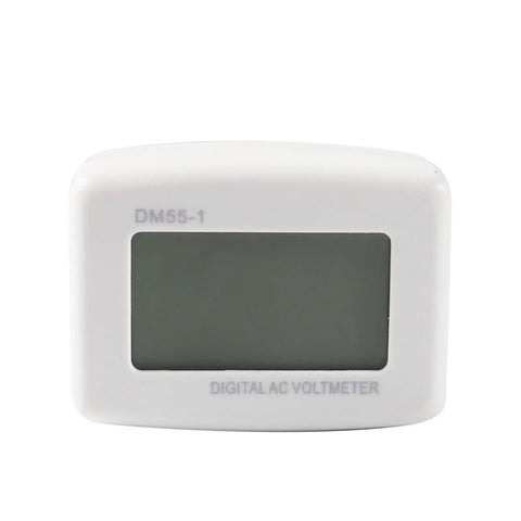 2 Pack Plug In Volt Meter With Flat US Plug 80 To 300V LCD Digital Voltmeter For Household Outlets front view white housing