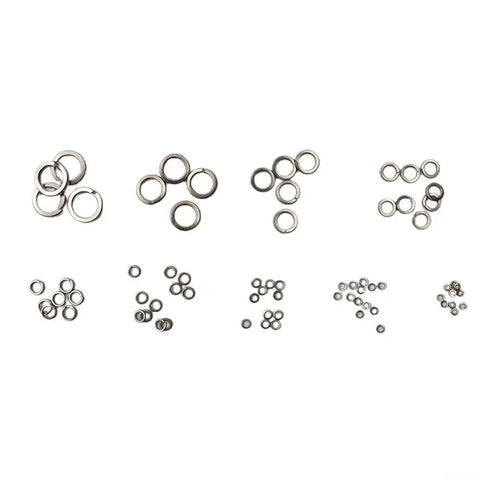 All In One 480 Piece 304 Stainless Steel Spring Lock Washer Set With 9 Sizes M2 Through M10 In Transparent Storage Case For Automotive Electrical And Marine Projects, assorted washers