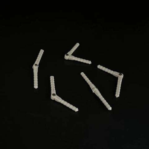 Five Pack Plastic RC Pin Hinges For Planes And Helicopters Two And A Half Millimeter By Forty Three Millimeter Gray Easy Clip On Wing Fixers