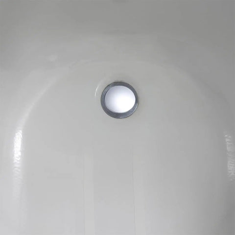 Bathtub Drain Plug Rotating Design Brass 2pcs with Flat Seal viewed from above showing a polished circular drain opening.