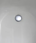 2pcs Brass Bathtub Drain Stopper with Flat Seal Rotating Design viewed from above in a white bathtub.