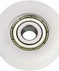 Premium V Groove Bearing Pulley Wheel Rock Solid Ball Bearing Rail System White 5X24X7MM with metal guide slider.