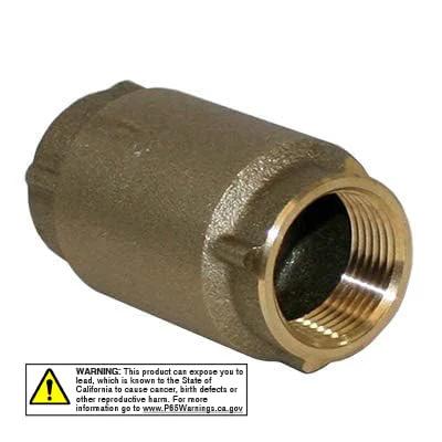 1-inch brass no-lead check valve, 700 series, inline with female threaded end