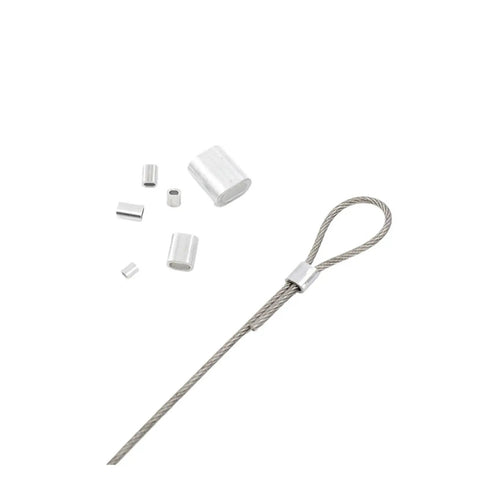 Bulletproof Aluminum Crimping Loop Sleeve With Secure Wire Rope Ferrule And Corrosion Resistant Oval Clip Cable Ties placed with wire.