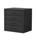 Must-Have Multi Layer Metal Desk Drawer Organizer Rack in black with four layers, ideal for home office or dorm use.