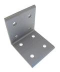 Eight Hole Inside Corner Bracket For T Slot Aluminum Extrusion 3060 Long With M6 Screw Holes 56mm Wide 60mm Deep 60mm High Built Tough Heavy Duty Right Angle Mounting Bracket For DIY Projects And Industrial Assemblies, gray metal bracket