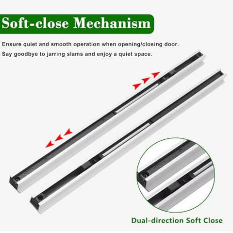 Sliding Barn Door Hardware Kit With Soft Close Mirrored Trackless System For 24 To 48 Inch Doors Concealed Ghost Design