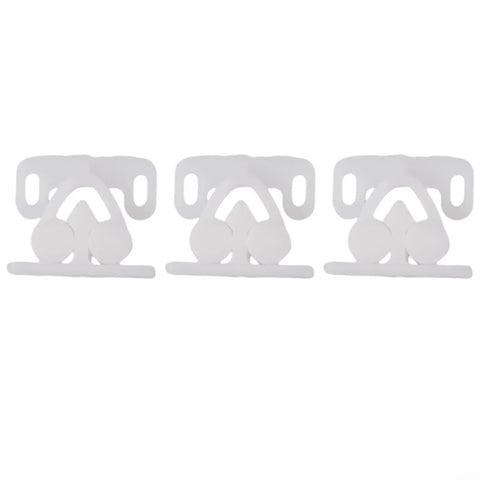 3 Pack Spring Loaded Door Latch Ball Roller Catch Set In White ABS Plastic For Cabinets, Cupboards, Closets, Wardrobes, Drawers And RVs