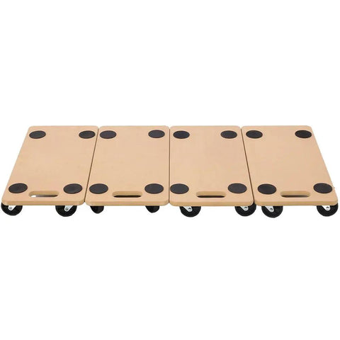 Beefy Wheels Heavy Duty Furniture Dolly With 500 Lb Capacity, Rolling Mover Cart, Non Slip Pads, Portable Platform For Couch, Piano, Appliances And Other Big Items, 4-piece wood dolly