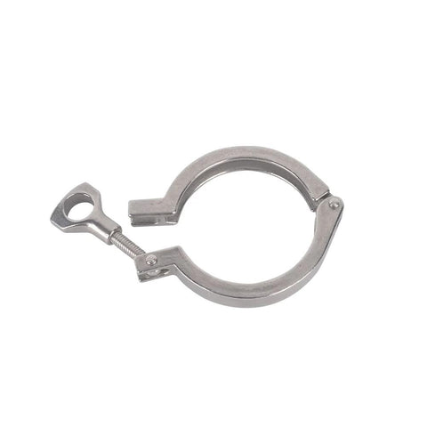 SENFUID 2.5-inch sanitary tri-clamp clamp, 304 stainless steel, heavy-duty, single pack, angled front view