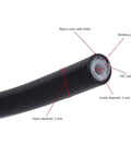 Cross-section view of Pro Grade Mountain Bike Hydraulic Brake Hose 5mm OD Nylon 2mm ID For Disc Brakes Red Beefy Durability Rugged Trails
