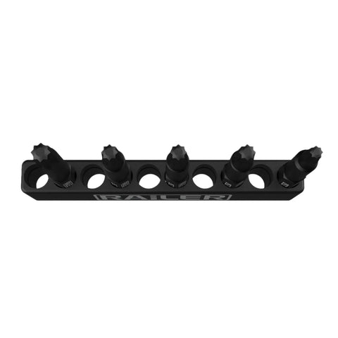 Double Square 8 Point Star Bit Set, 5pc S2 Steel, 2 Inch 8 Spline Fastener Drive Bits with Handy Storage Bit Holder, top view
