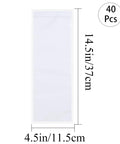 40 Pack Transparent Self Adhesive Nameplate Pockets 14.5 by 4.5 Inch for Desk Name Tags with Size Dimensions Displayed