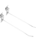 Slat Wall Hooks 50 Pack 15cm Iron Slatwall Panel Hooks With Electroplated Finish showing two upturned hooks