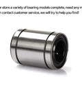 Linear motion bearing, steel outer housing with black inner bore, side view