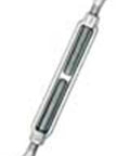Rock Solid Galvanized Steel Eye And Eye Turnbuckle, 24 inch reach, heavy duty rigging connector with threaded design.